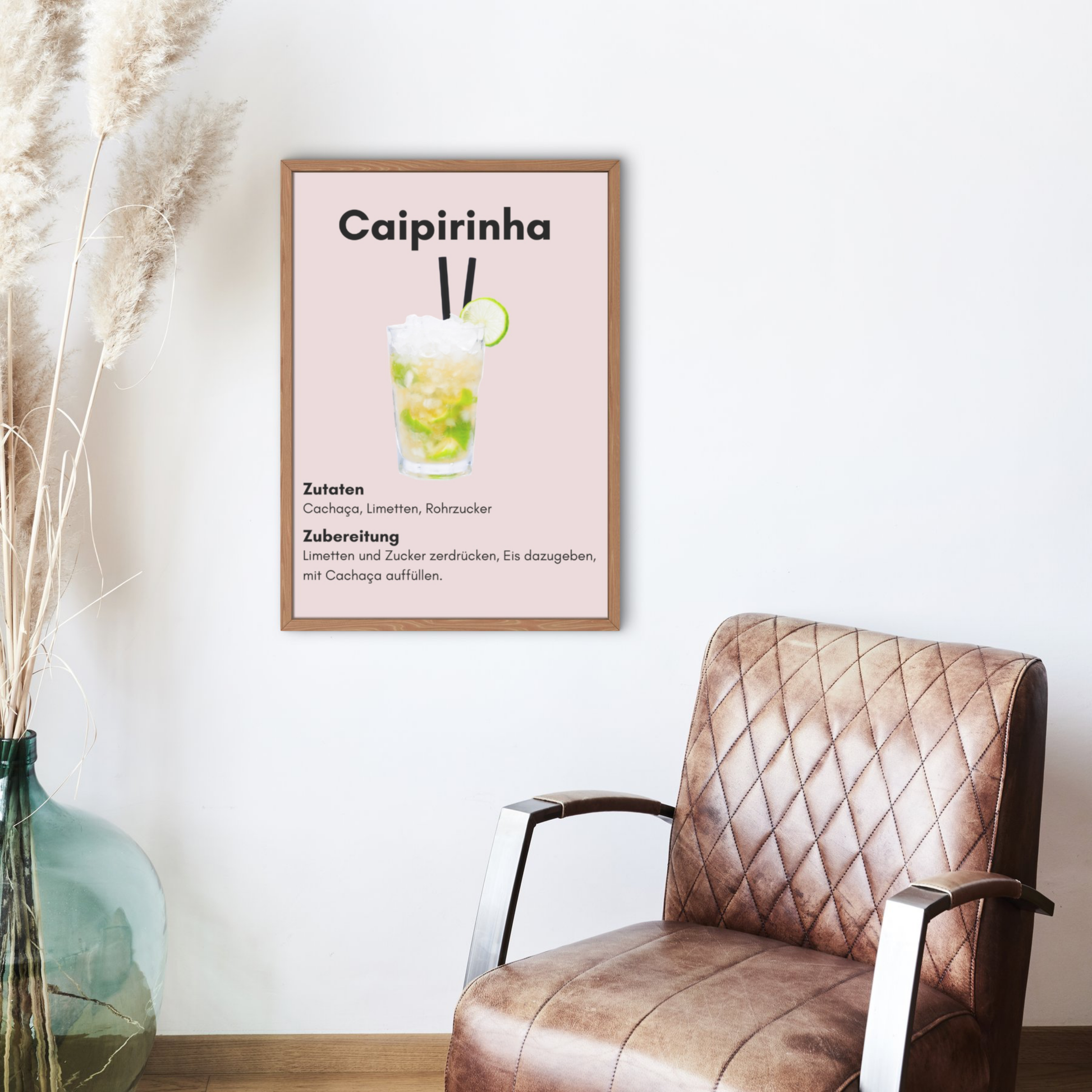 Caipirinha Cocktail Poster – Brasilianische Wandkunst für deine Bar (A2/A3/A4)