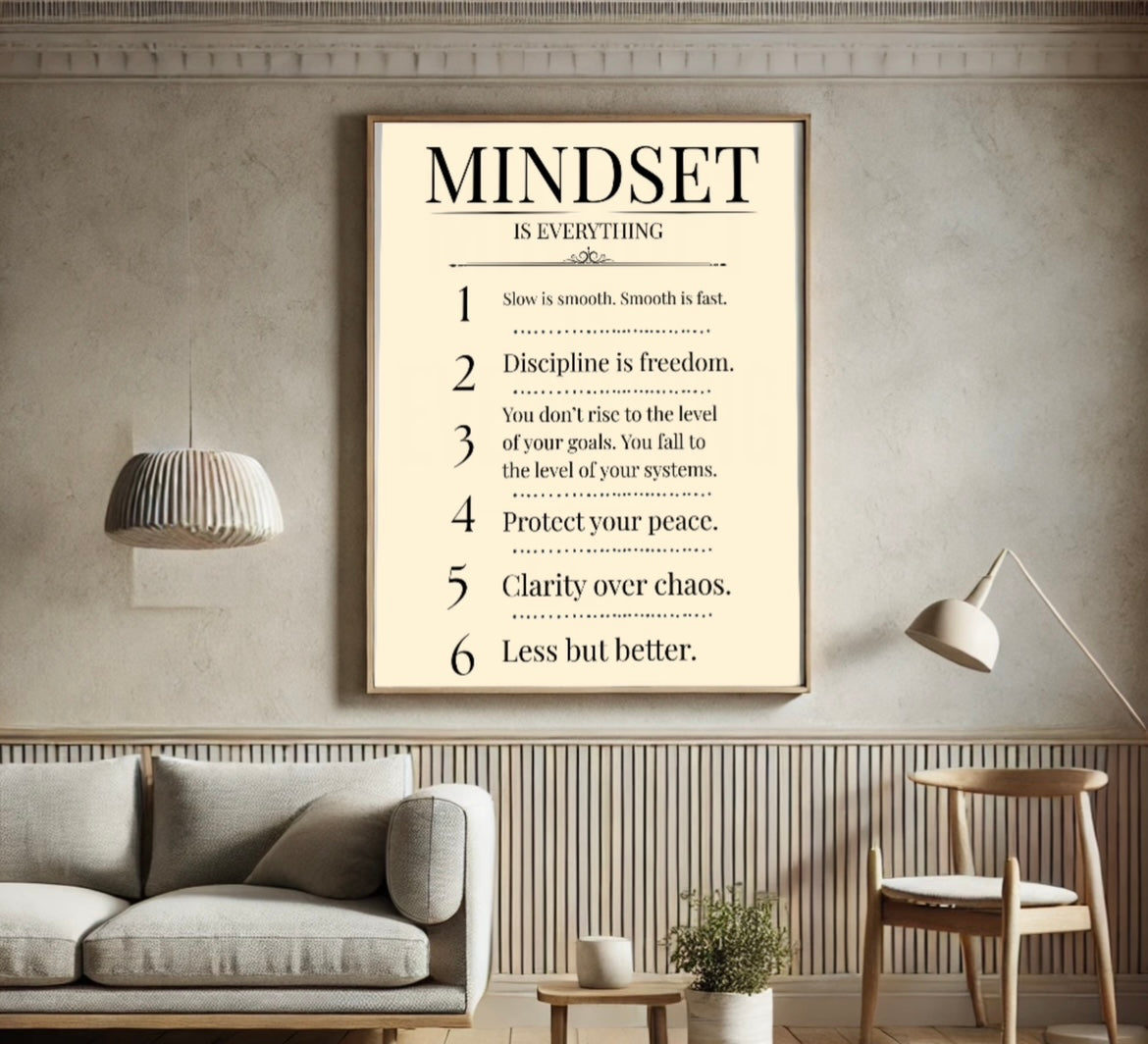Mindset is everything – Gedrucktes Premium-Poster auf mattem Papier