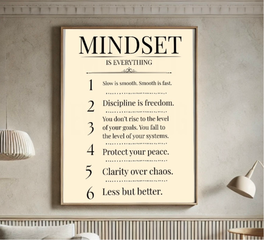 Mindset is everything – Gedrucktes Premium-Poster auf mattem Papier