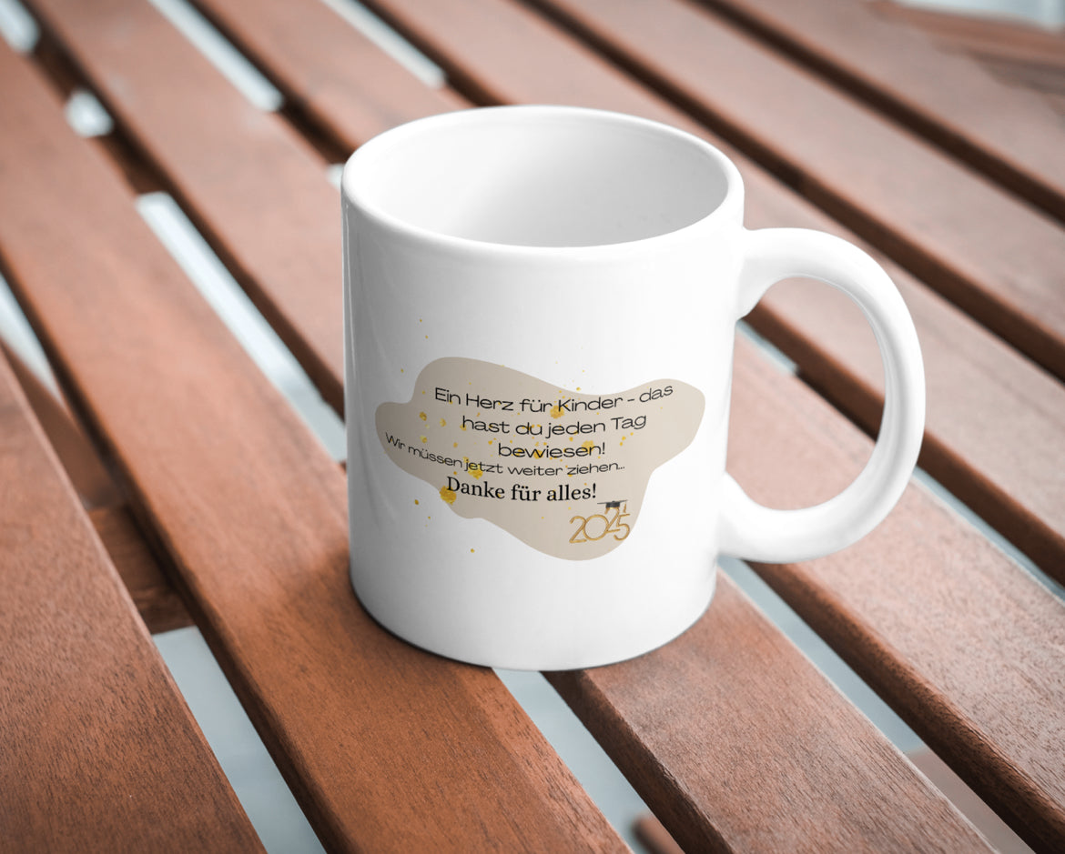 Tasse für Lehrer/in und Erzieher/in zum Abschied (Keramik 325ml)