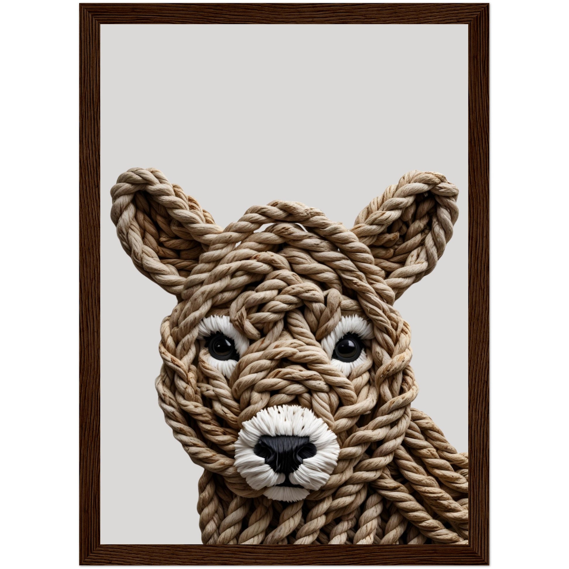 Nahaufnahme Baby-Bären Poster – liebevolles Seilmotiv mit 3D-Effekt, Format A3