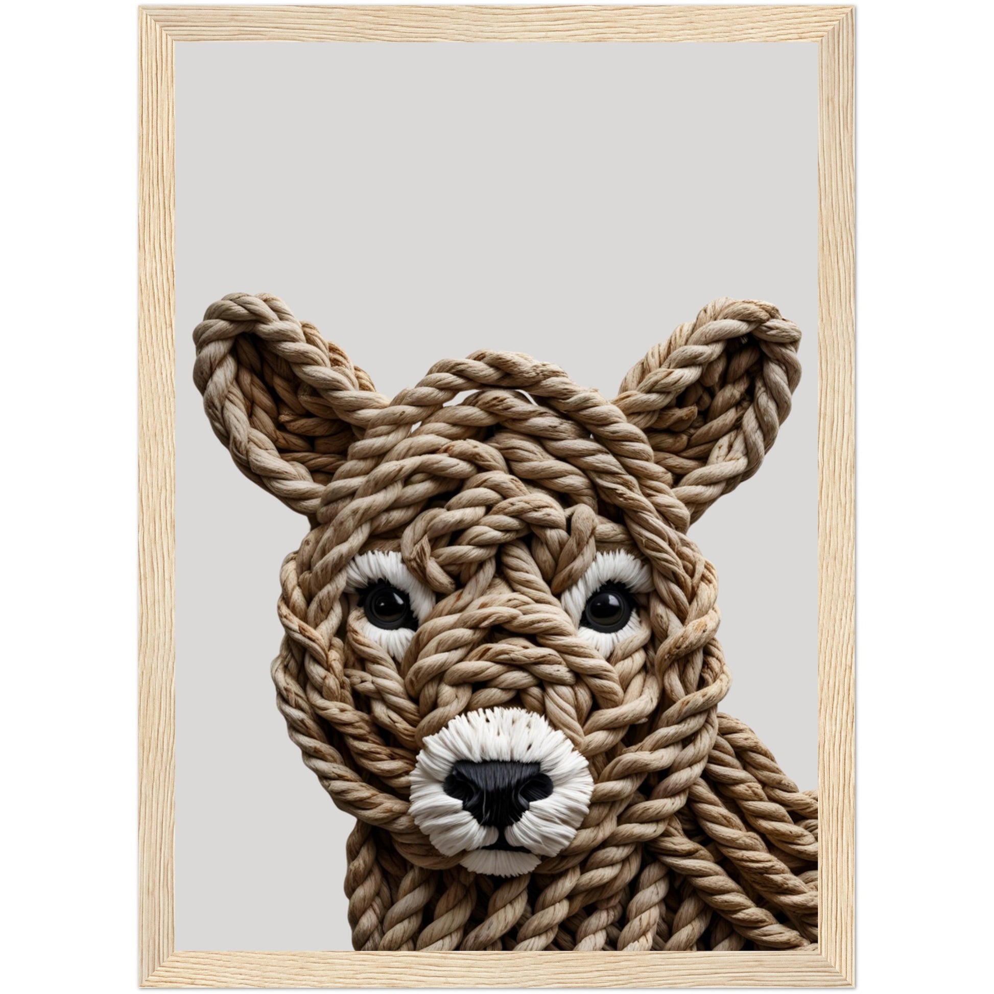 Baby Bär aus Seilen – liebevoll gestaltetes Poster mit 3D-Effekt in A4, A3 oder A2