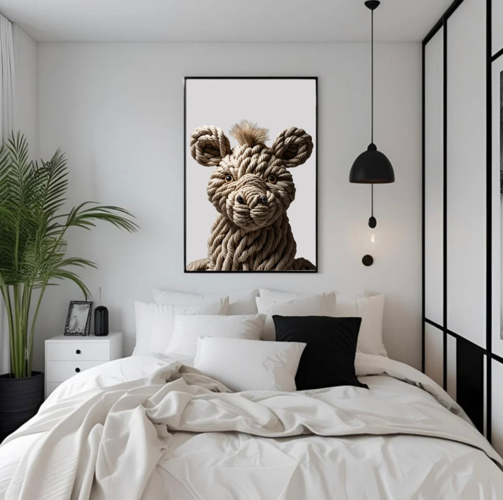 3D Wandbild Bär Poster Seil