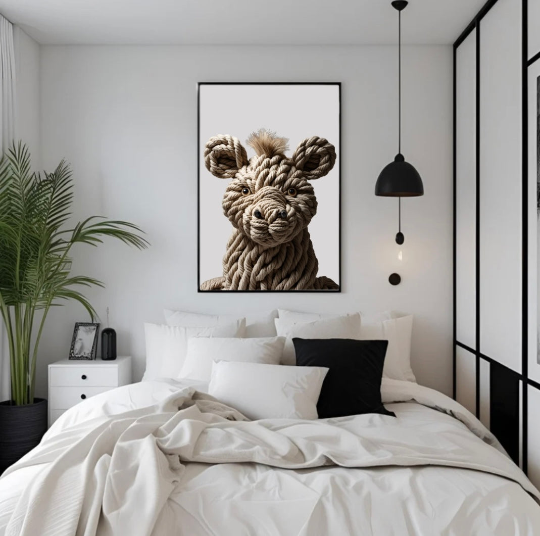 3D Wandbild Bär Poster Seil
