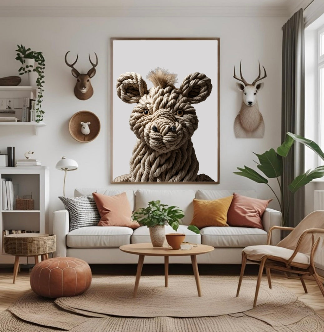 Seilposter mit Rahmen Bär 