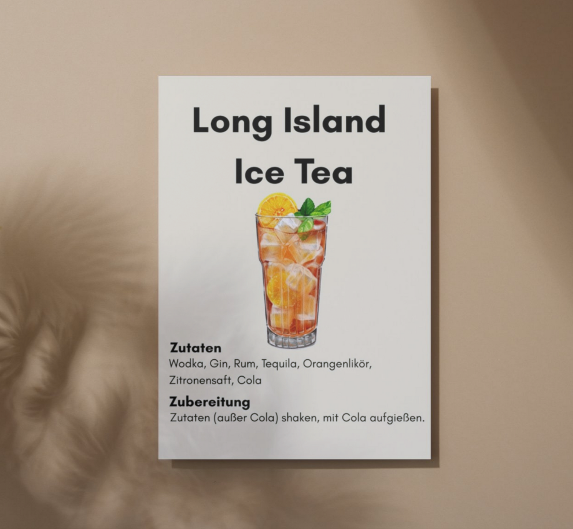 Long Island Iced Tea Poster – Starke Statement-Wandkunst für deine Hausbar (A2/A3/A4)