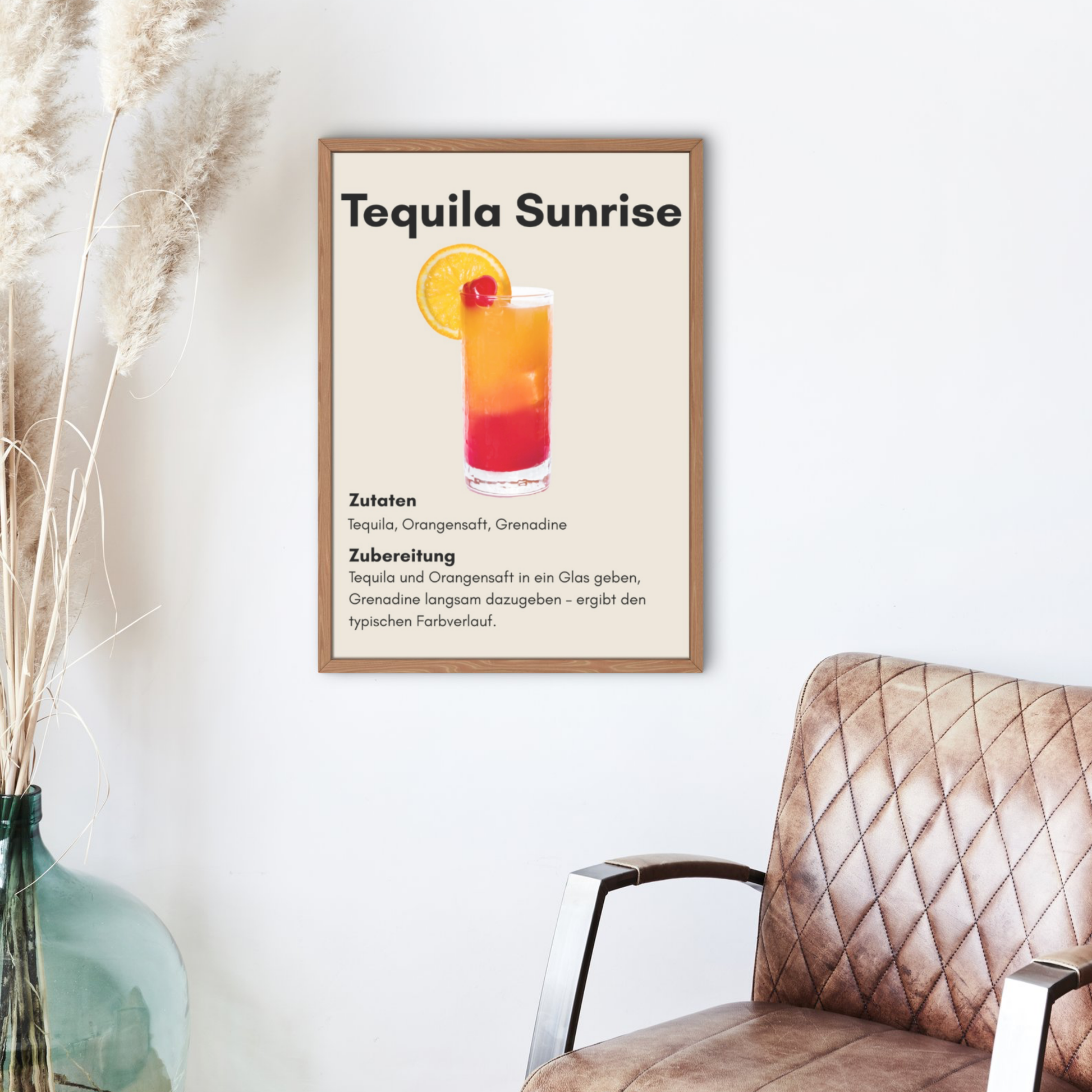 Tequila Sunrise Cocktail Poster – Farbenfrohe Wandkunst mit Sommerfeeling (A2/A3/A4)