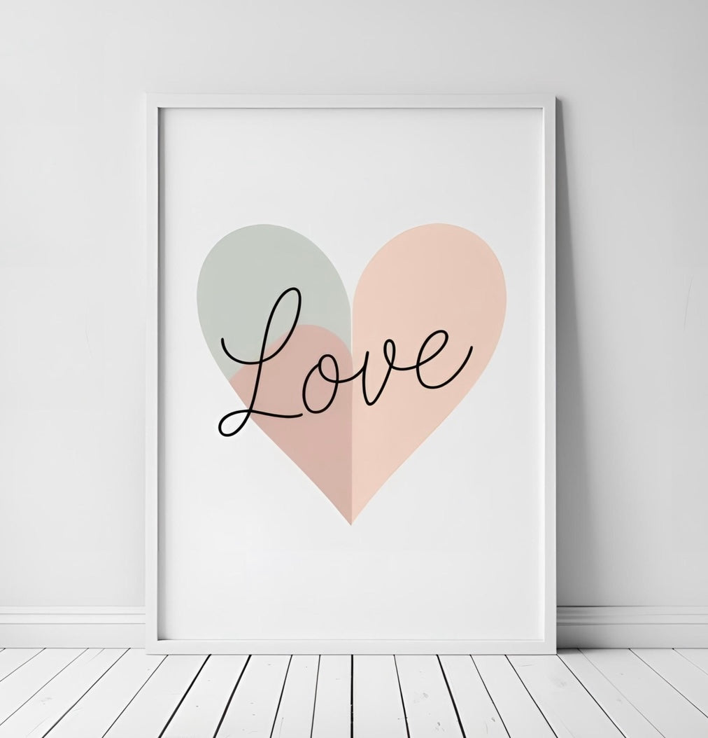 Boho Love Poster A2 A3 A4 – Herz Wandbild – Kunstdruck auf nachhaltigem Papier – Geschenk für Wohnung & Hochzeit